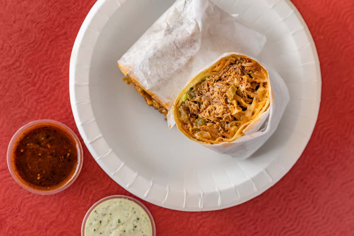 shredded beef burrito