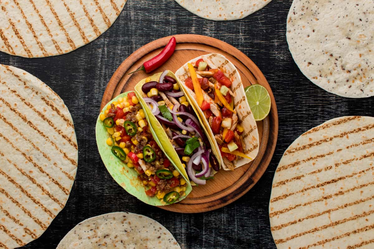 Three tacos