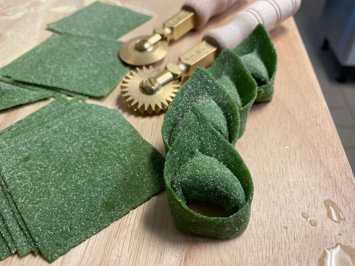 The elegant Spinach Tortellini, one of many specials throughout the season