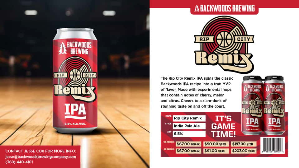 Backwoods Brewing Rip City Remix IPA Sell Sheet