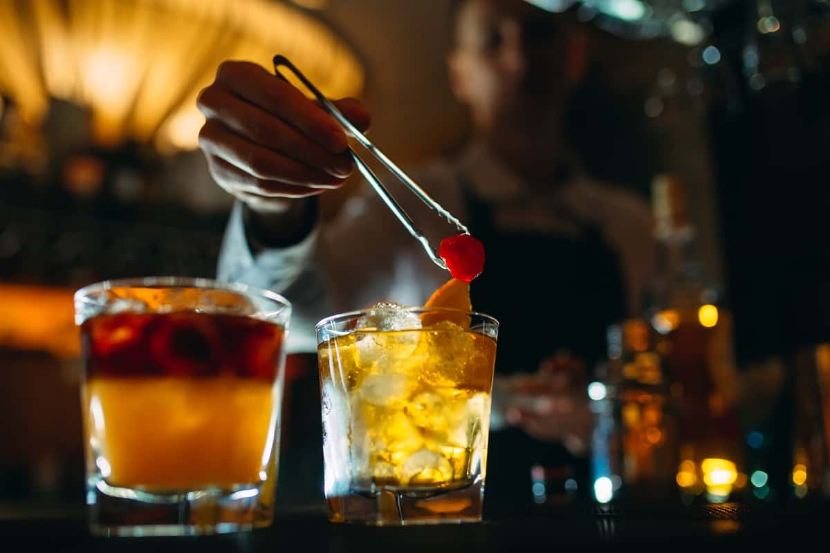Bartender preparing cocktail