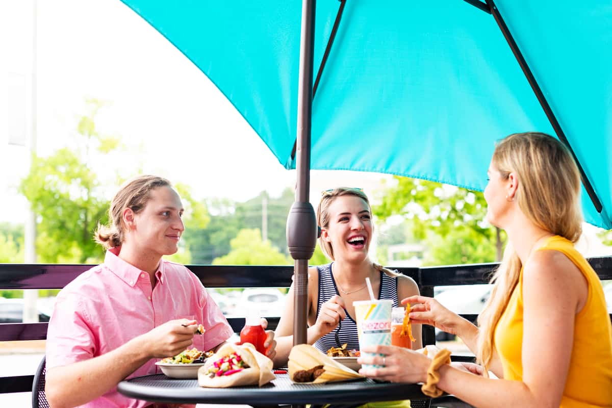 people enjoying food