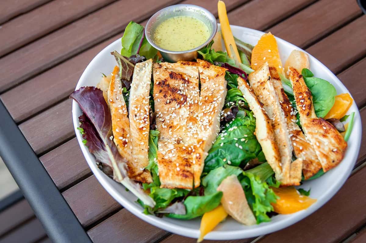 grilled chicken and salad