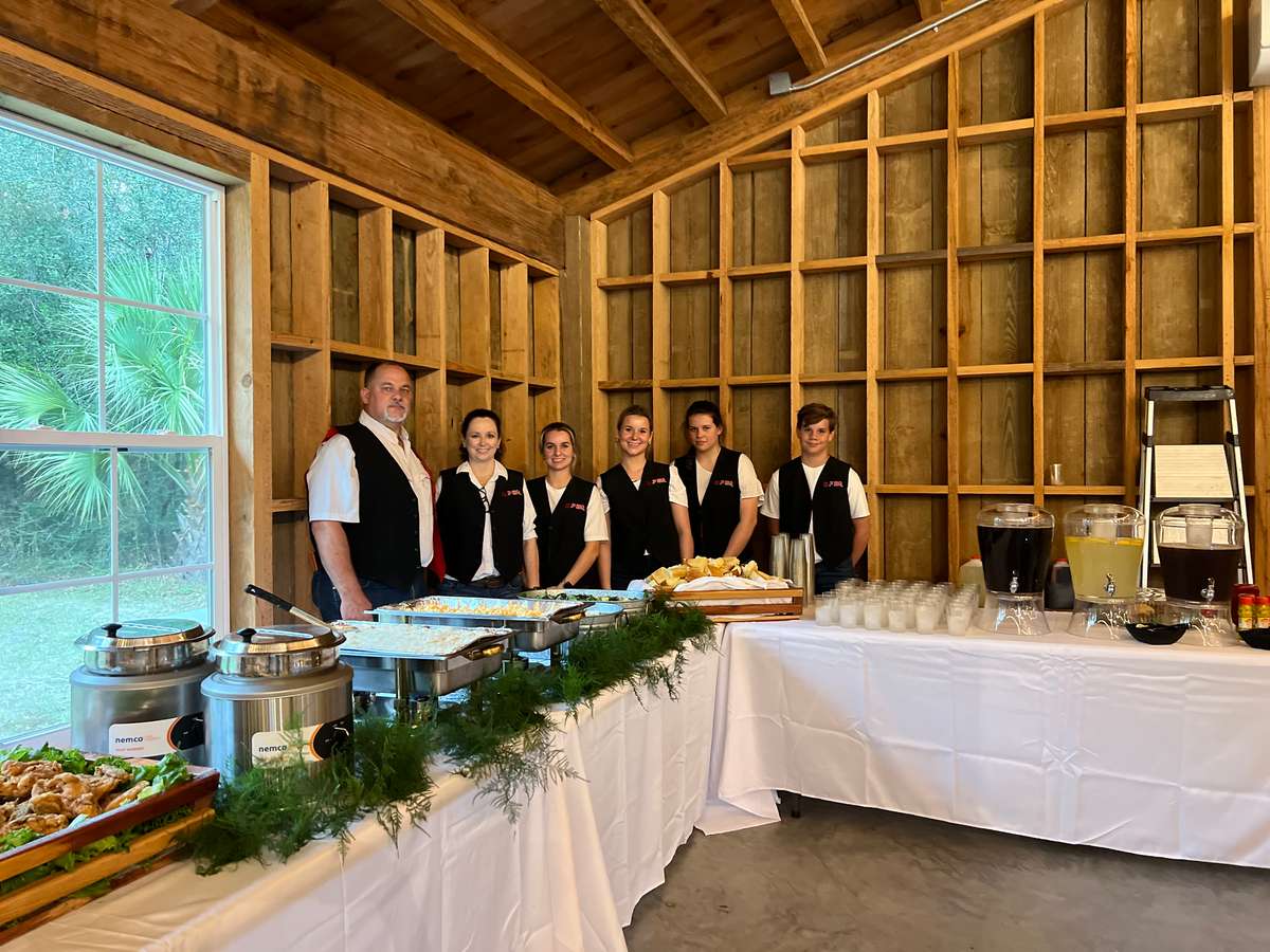 Staff at catering event