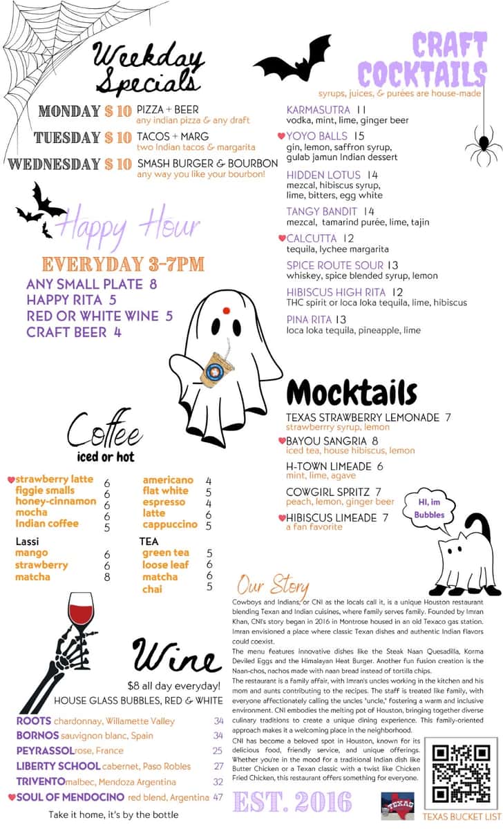 halloween menu