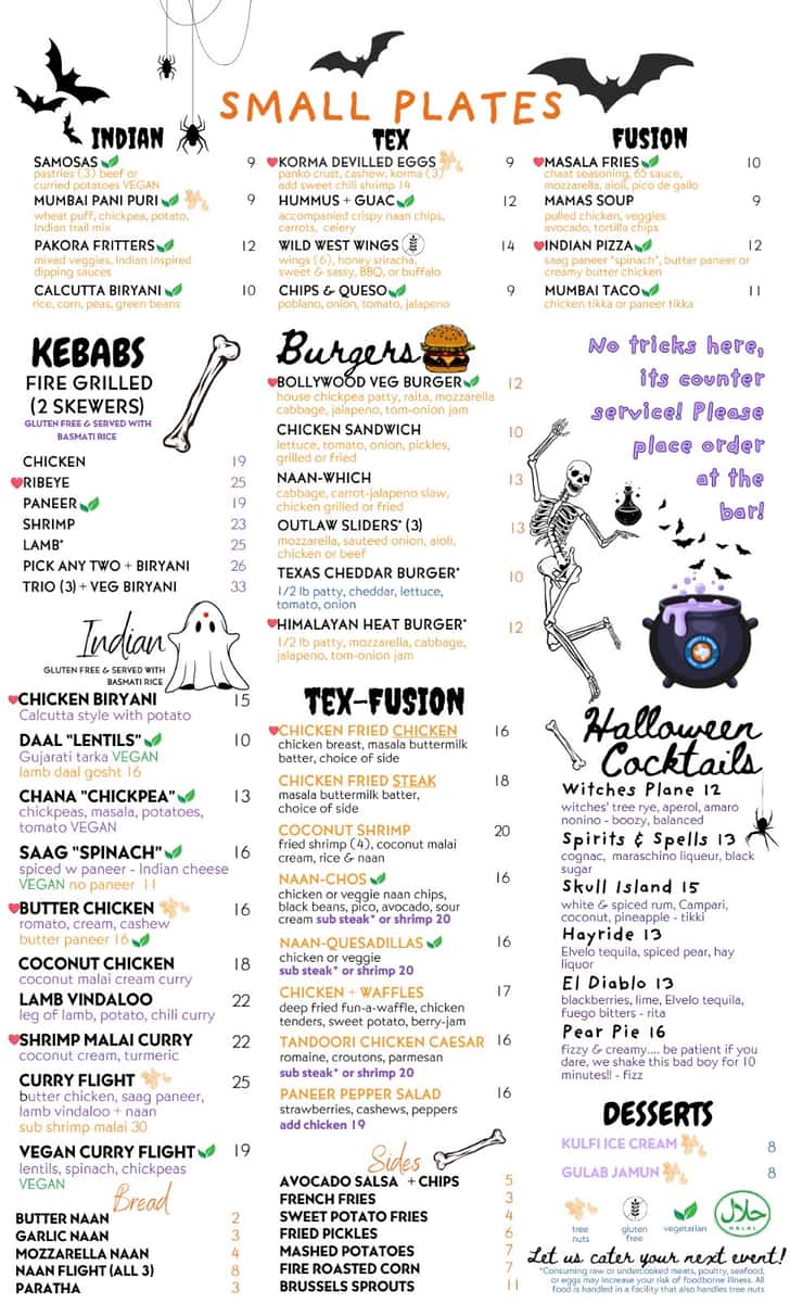 Holloween Menu