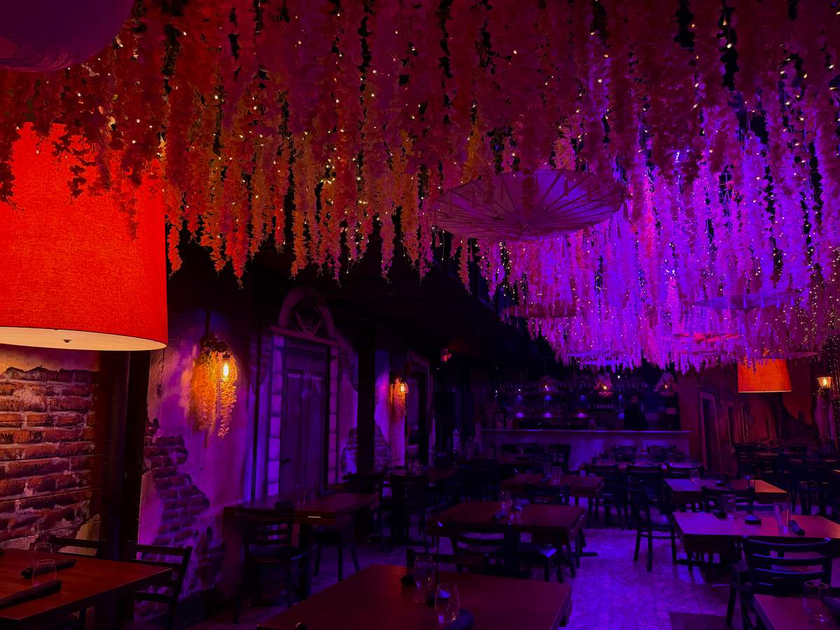 urban main dining room cherry blossom