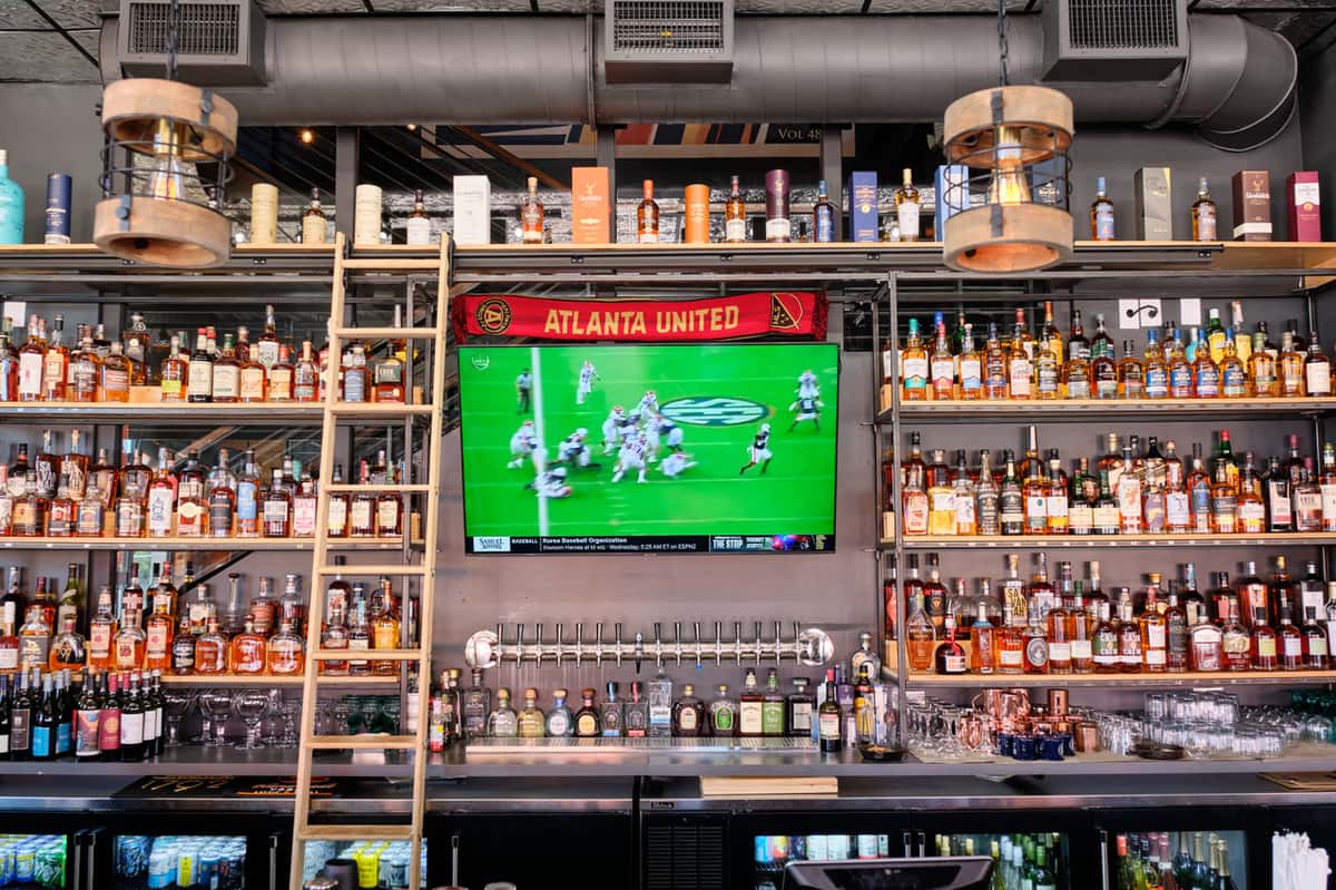 Interior Bar with Football on TV