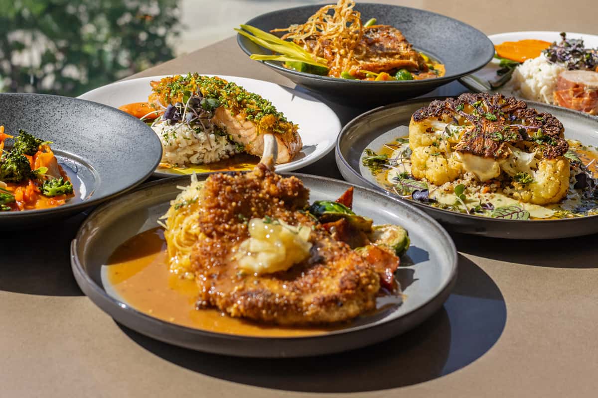 multiple dishes in the sun
