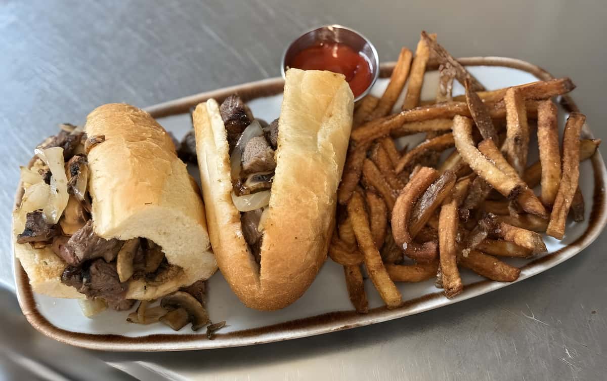 Philly cheese steak and fries