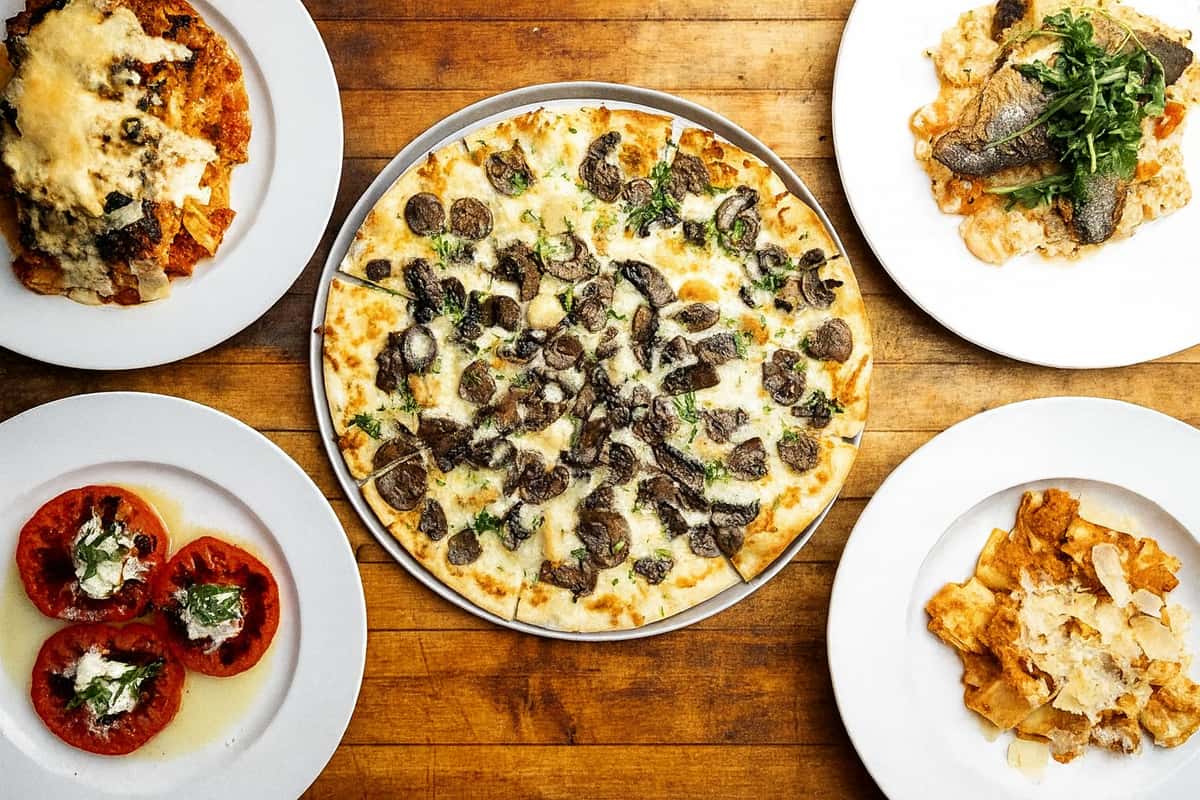 Italian Feast on Rustic Table