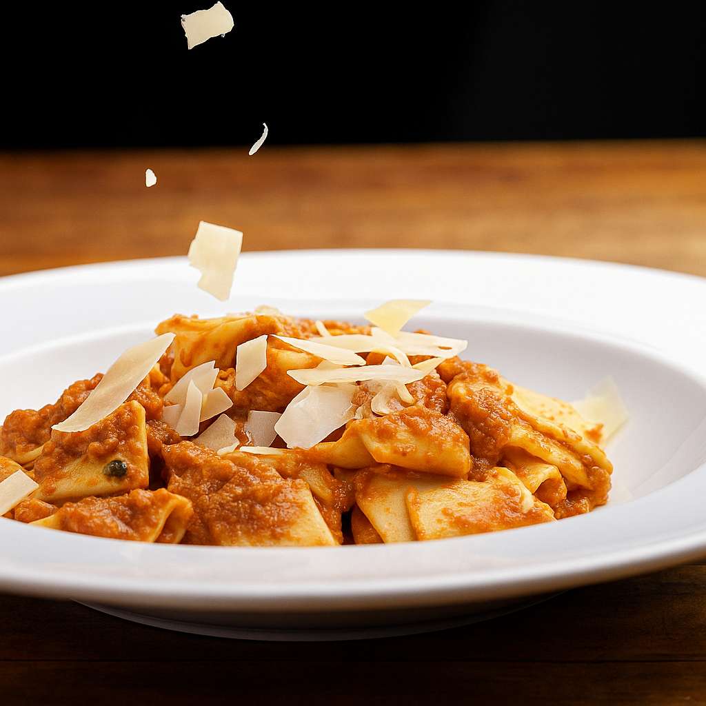 Pappardelle with Tomato Meat Sauce