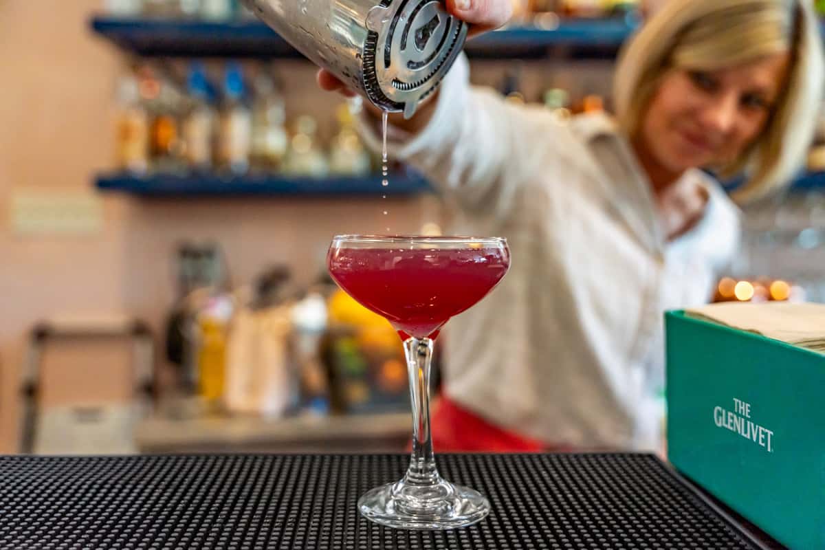 mixing drinks