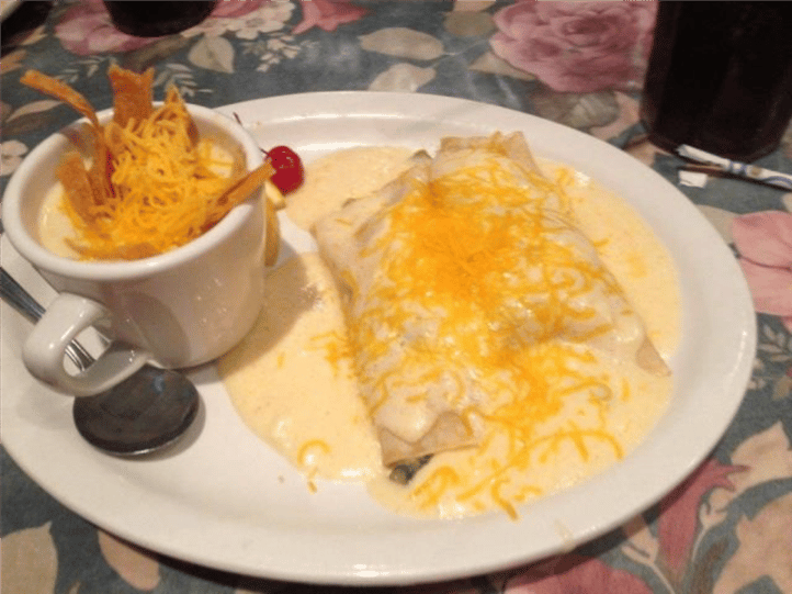 enchiladas and a side of soup