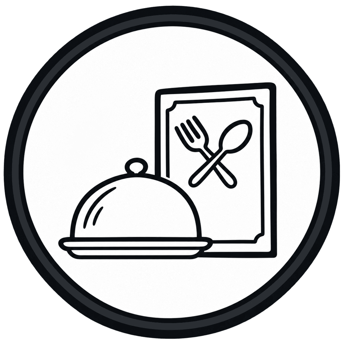 Cloche and menu card badge