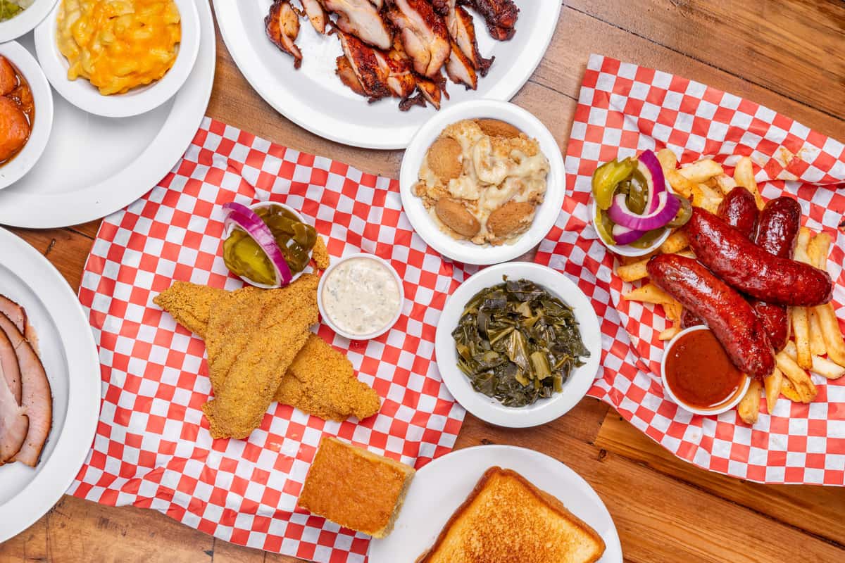 spread of menu items