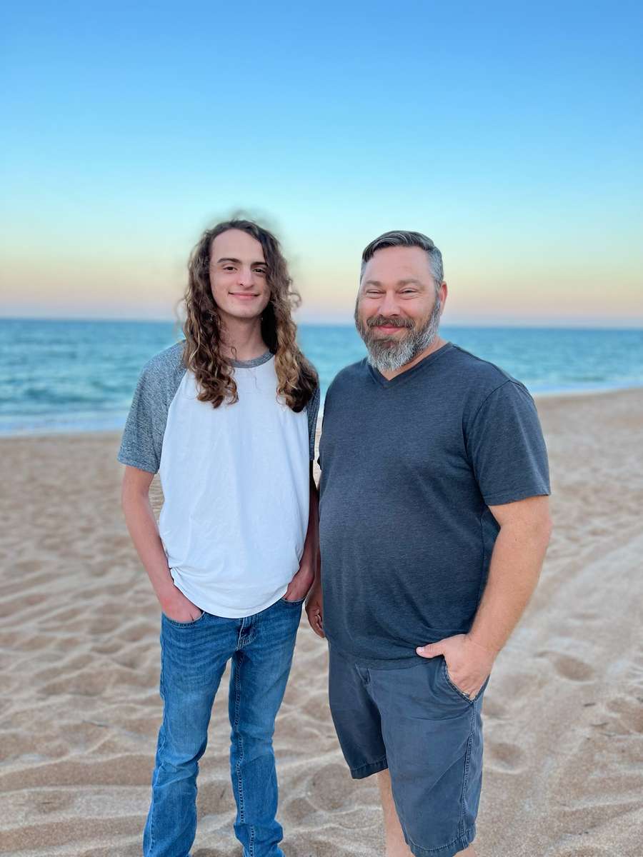 Robert Keele on the right, his son on the left