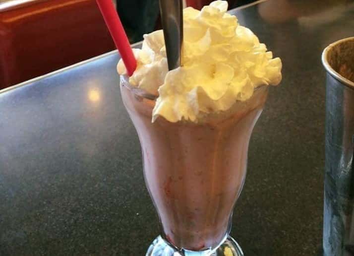 chocolate milkshake with whipped cream