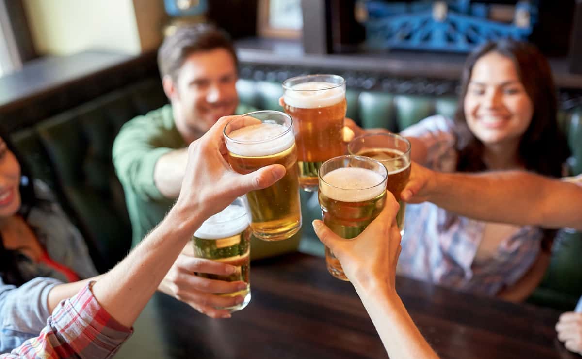 friends toasting with beer