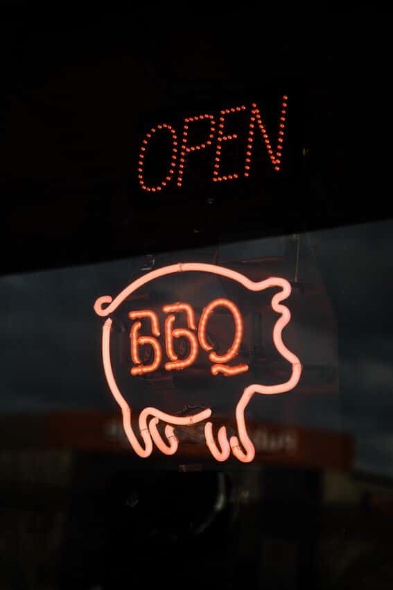 OPEN BBQ neon sign