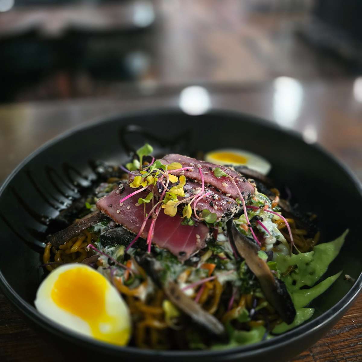 sesame tuna ramen bowl