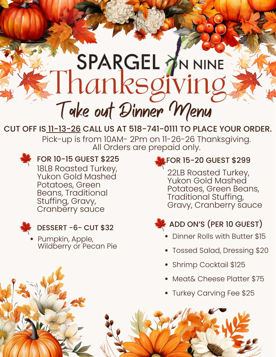 Spargel on Nine Thanksgiving Takeout Family Menu