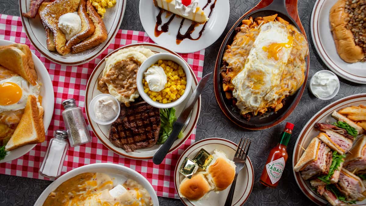 spread of menu items