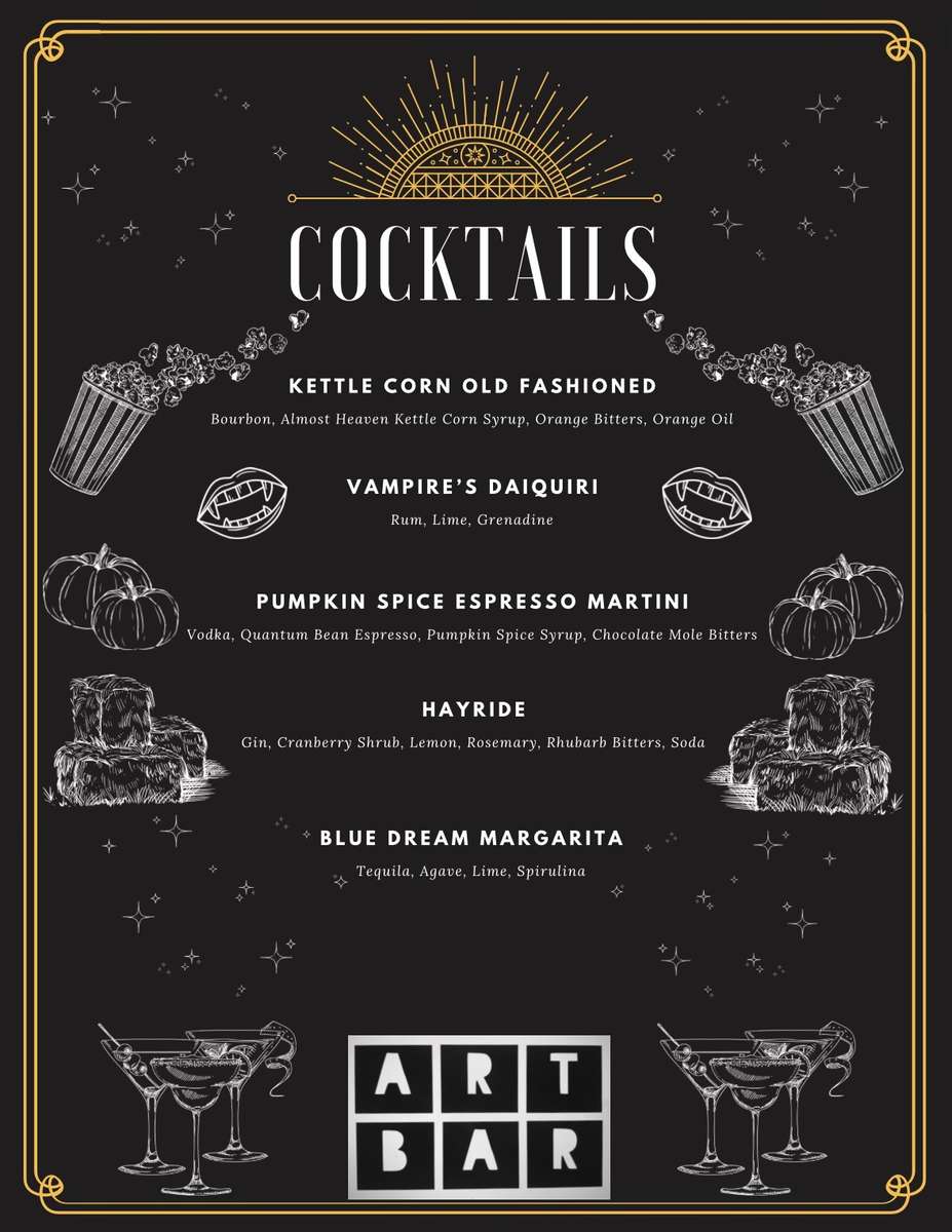 art hotel bar menu