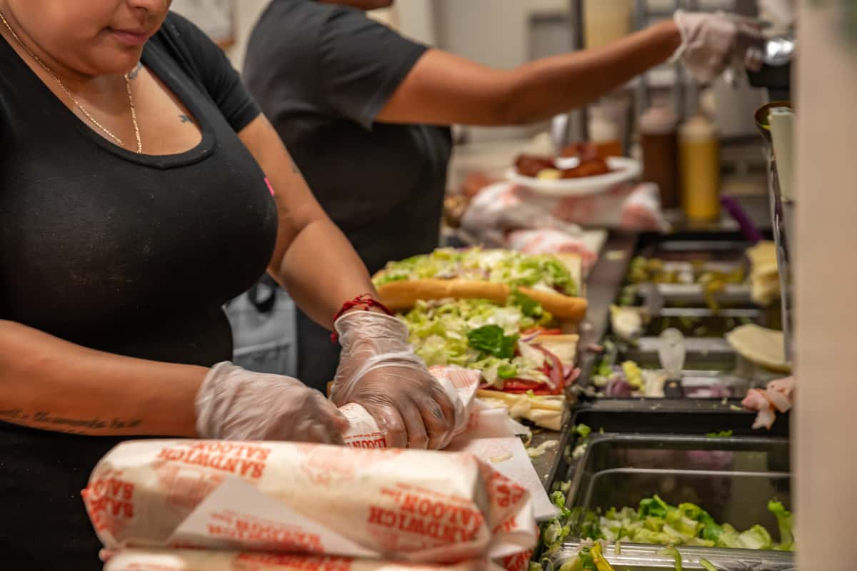 staff preparing food