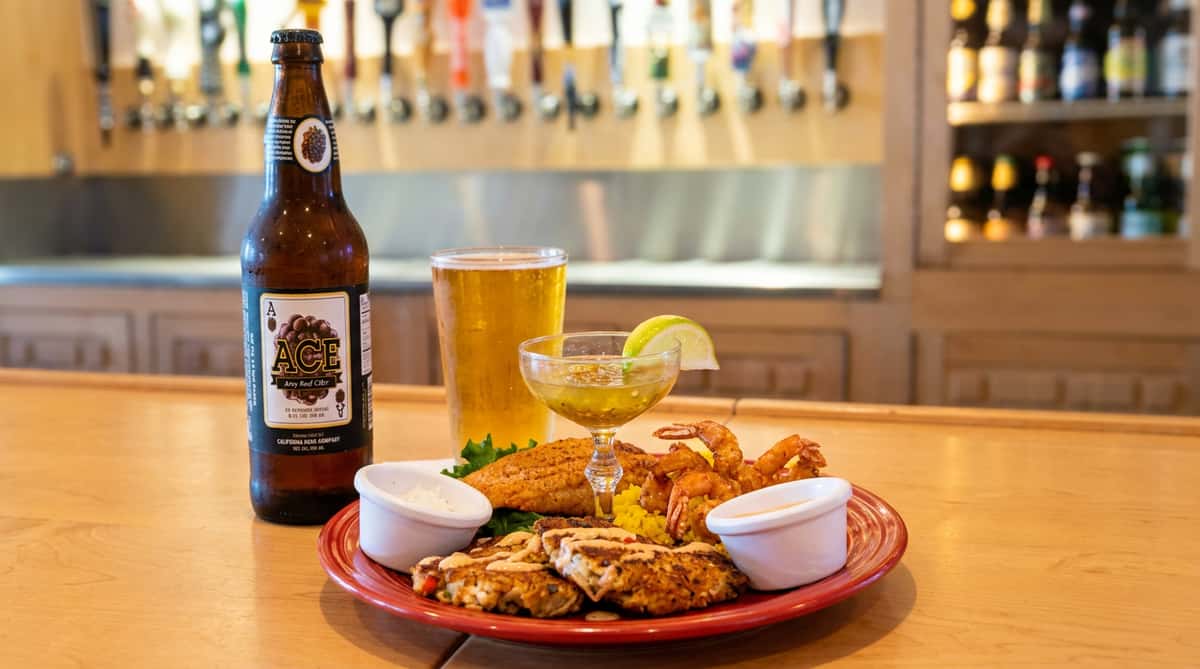 seafood platter beer