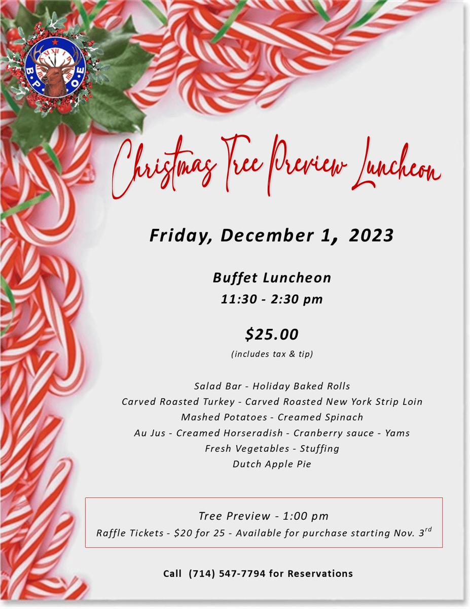 FRI - CHRISTMAS TREE PREVIEW lUNCHEON 
