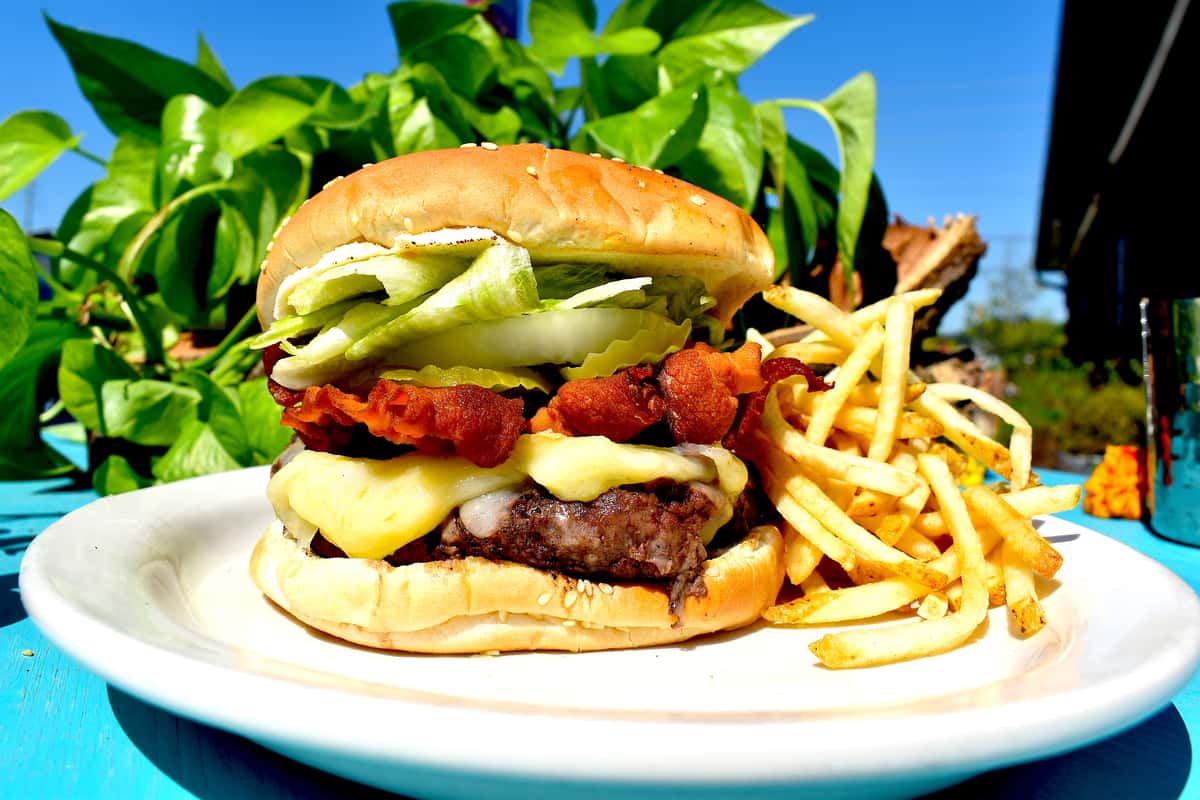 Burger and fries
