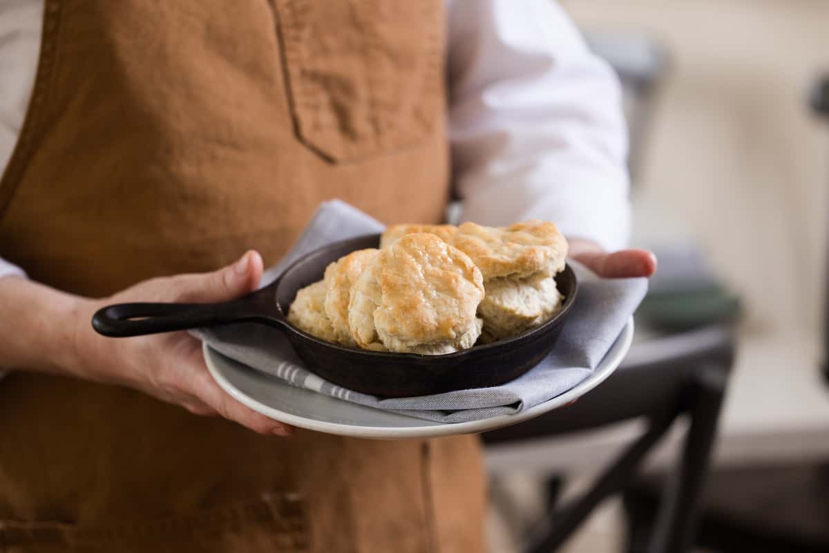 biscuits in cast iron pan