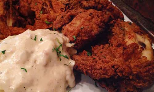 chicken strips and mashed potatoes