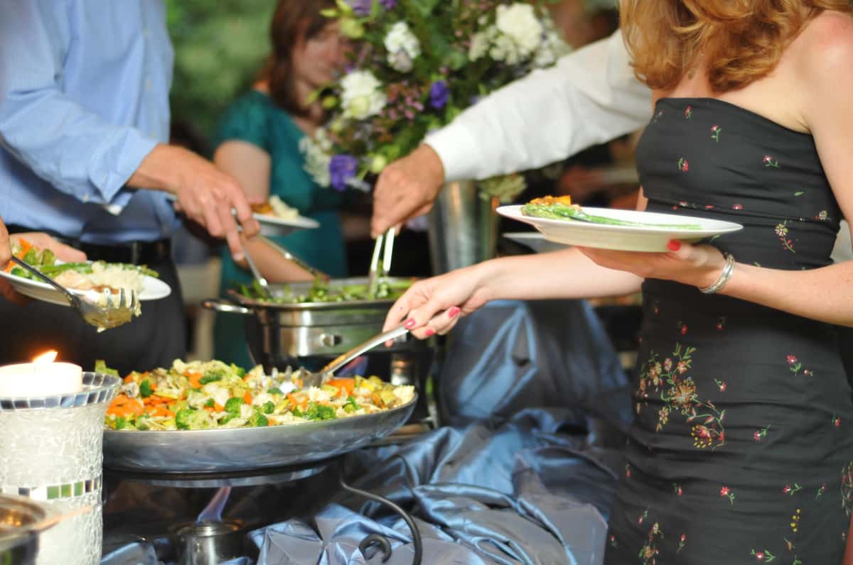 guests eating catered food