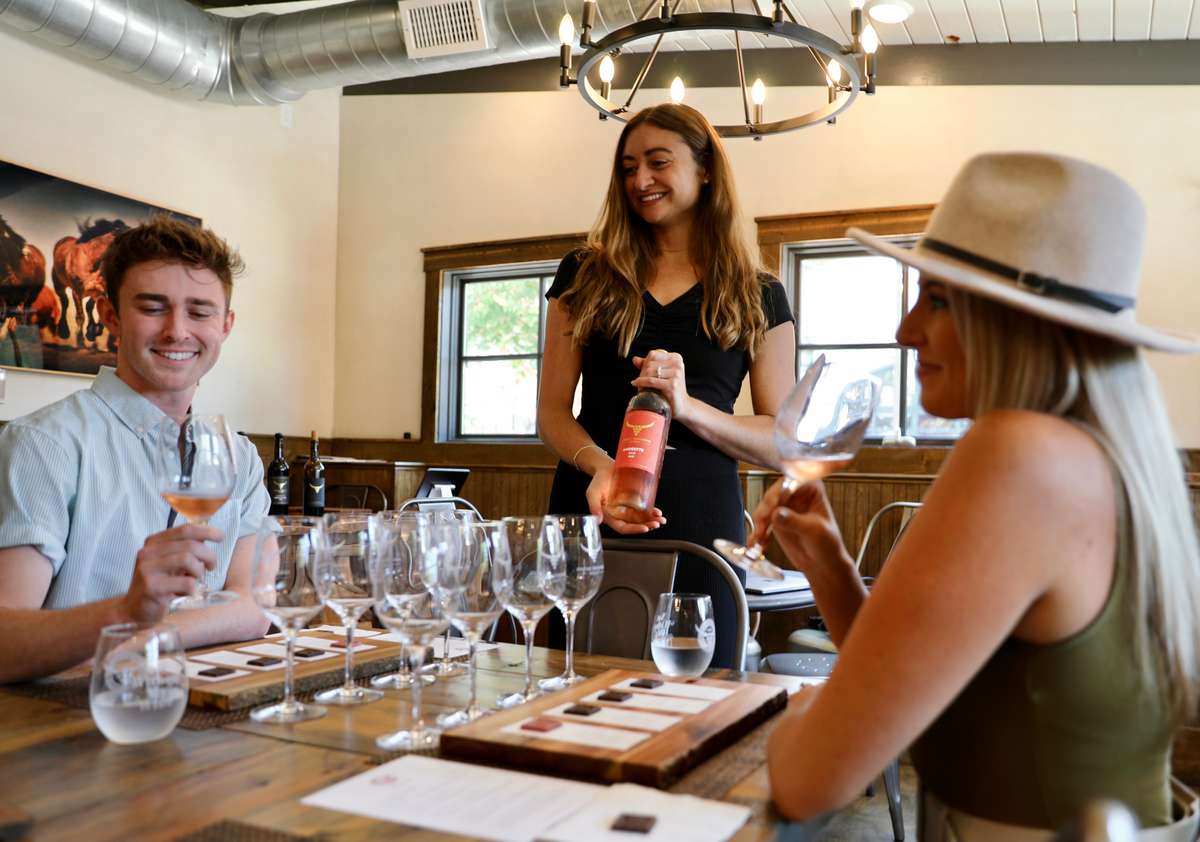 Guests enjoying a wine tasting experience