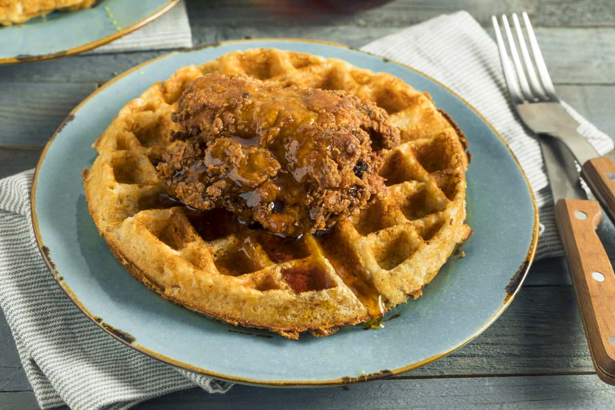 Waffle and chicken