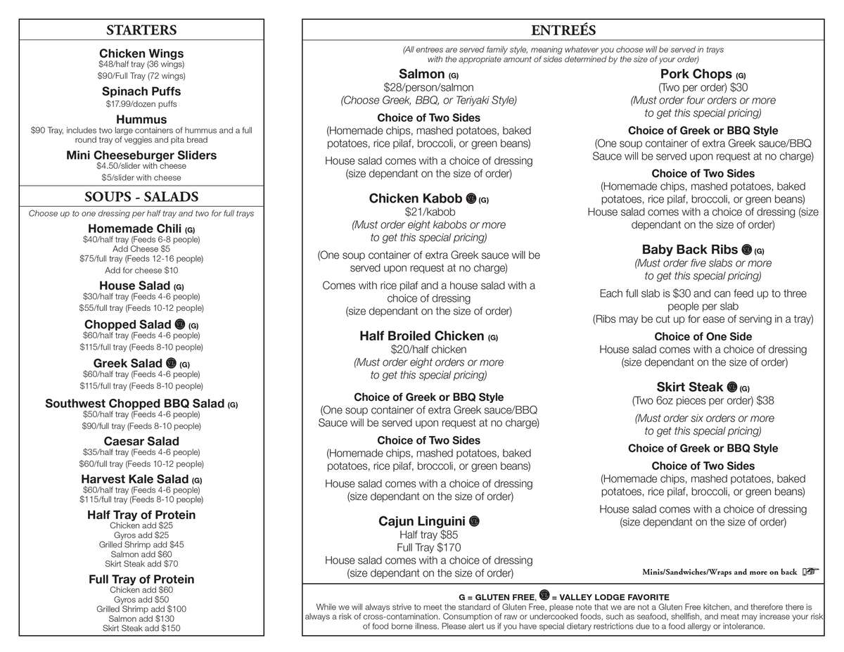 Catering Menu