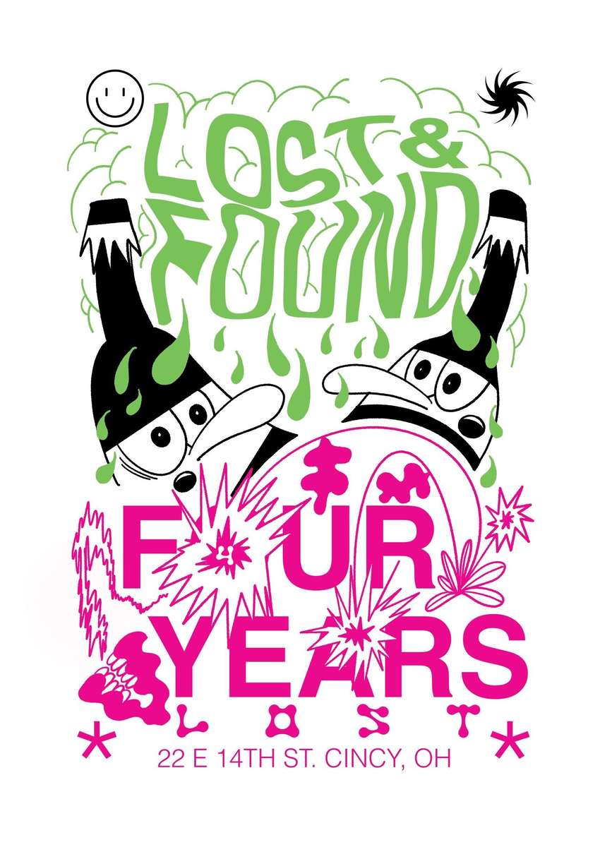 4 year annivesary party flyer from the best cocktail bar in Cincinnati, OTR