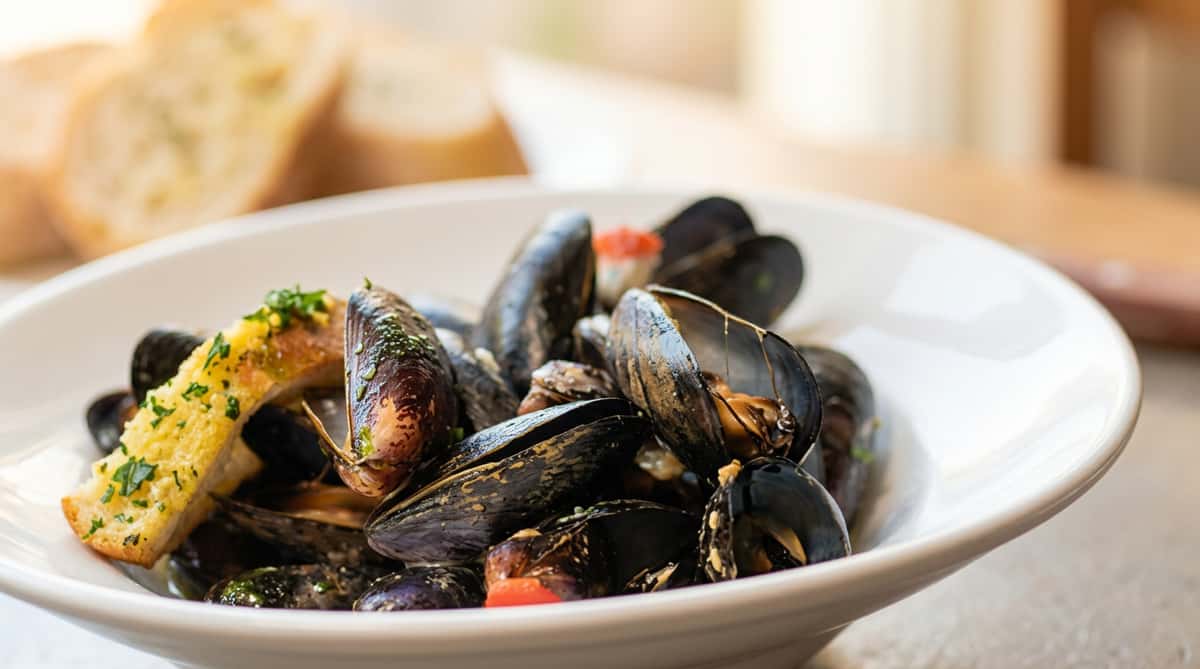 Steamed mussels with herbs at Local on North, a Southern-inspired seafood restaurant and bar in GA