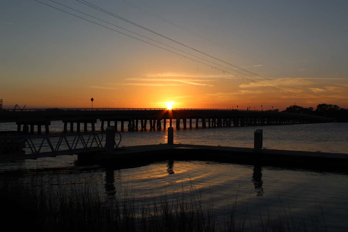 deck at sunset
