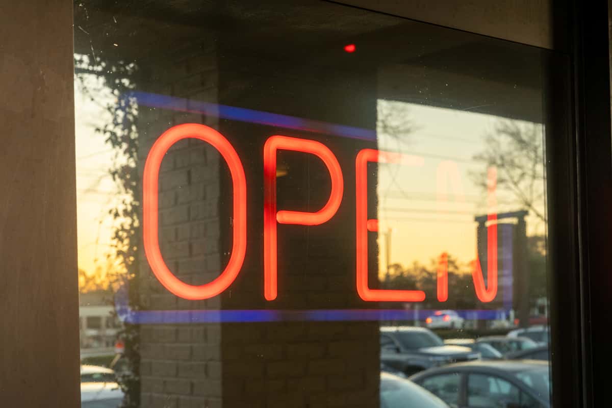 open sign