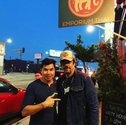 Benicio del Toro Outside Emporium Thai