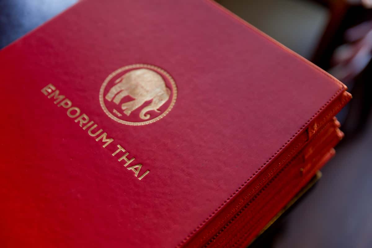 Emporium Thai's Dine-In Menu Books 