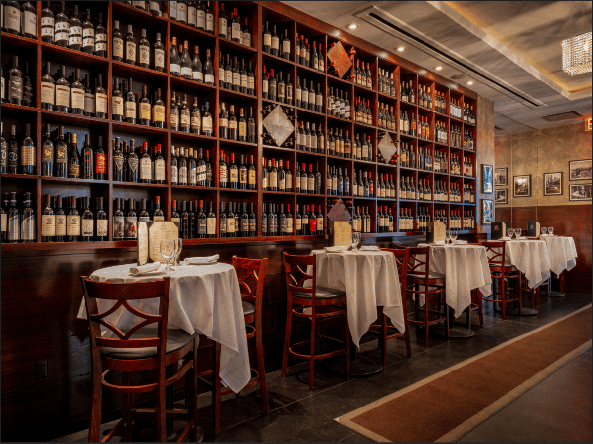 bar wine wall at Empire Steak House 54th
