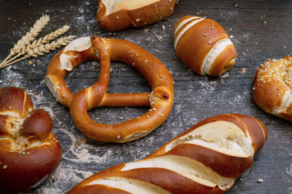 pretzels and bread