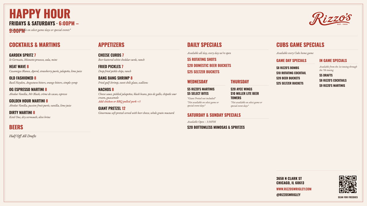 Rizzo's Specials