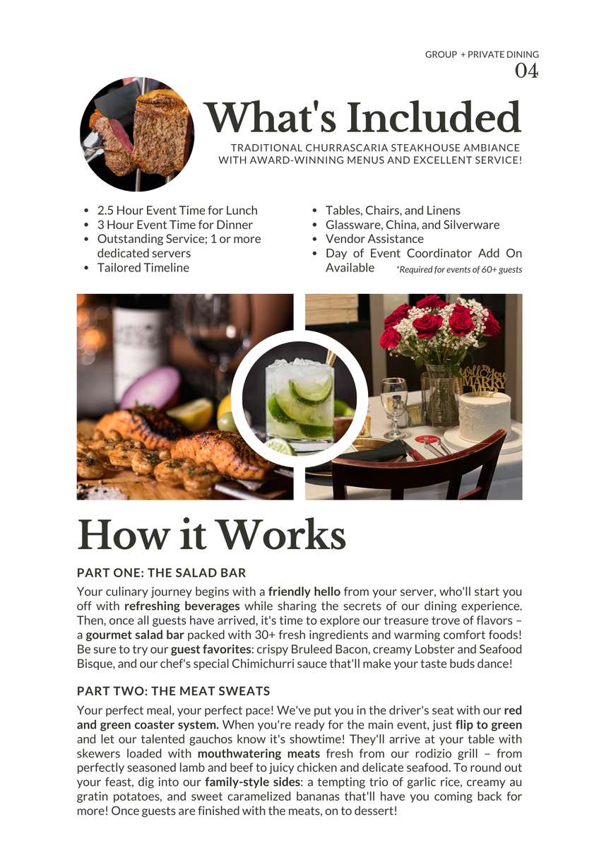 Private Dining Menus Page - How it Works