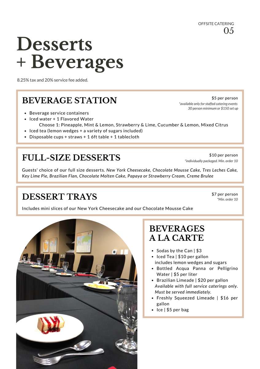 7 Desserts and Beverages - Catering Menu