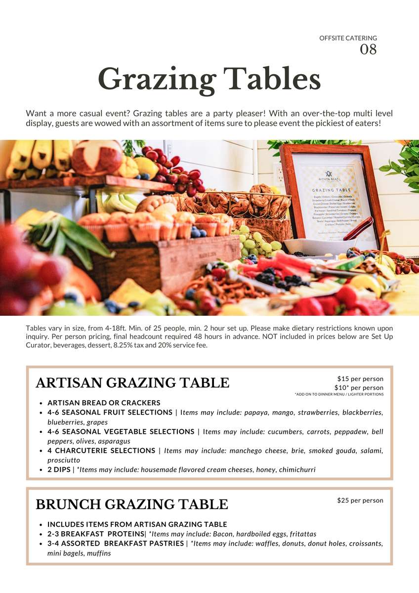 10 Grazing Tables - Catering Menu
